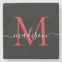 Nome Feminino do Monograma Vermelho Negro Monogram