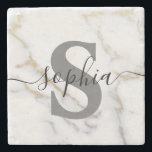 Porta-copo De Pedra Nome inicial do script personalizado do monograma<br><div class="desc">Nome inicial do script personalizado do monograma</div>