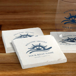 Porta-copo De Pedra Nome Náutico do Barco Navio Roda Bem-vindo a Bordo