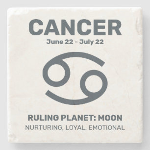Porta-copo De Pedra Nome Personalizado / Cancer de Sinal de Zodíaco de