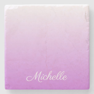 Porta-copo De Pedra Nome personalizado do Lilac ombre roxo