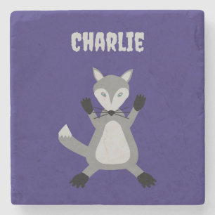 Porta-copo De Pedra Nome Personalizado do Lobo de Halloween Cute