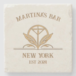 Porta-copo De Pedra Nome personalizado do logotipo Martini do Bar pers