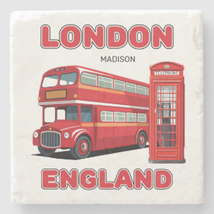 Porta-copo De Pedra Nome Personalizado Londres Inglaterra