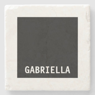 Porta-copo De Pedra Nome personalizado mínimo profissional branco pret