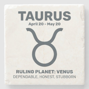 Porta-copo De Pedra Nome Personalizado / Sinal de Zodíaco Texto Taurus