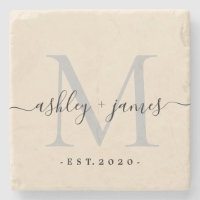 Nomes de Script do Monograma Chic Data de Casament