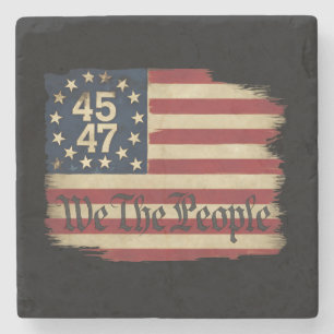 Porta-copo De Pedra Nós O Povo Trump 45 47 Bandeira Vintage Envelhecid