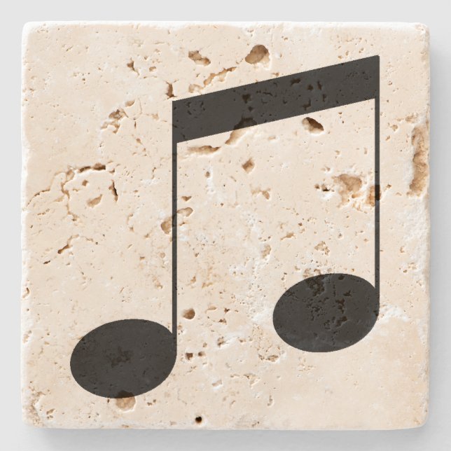 Porta-copo De Pedra Nota sobre música (Frente)