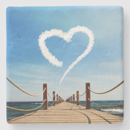 Porta-copo De Pedra Nuvem Sem Caminho em Forma de Coração