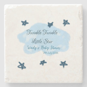 Porta-copo De Pedra Nuvens azuis brilham Twinkle Pequena Exibição de B
