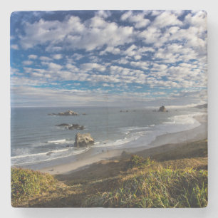Porta-copo De Pedra Nuvens matinais e nevoeiro na praia