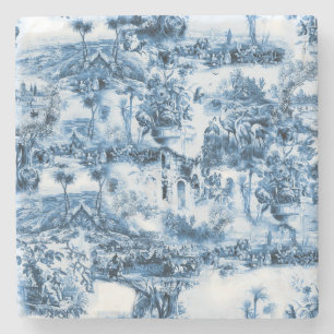 Porta-copo De Pedra O azul português azulejo o padrão romântico da cen