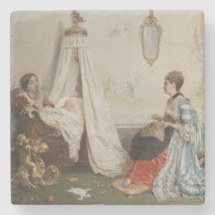 Porta-copo De Pedra O bebê está dormindo (por Gerolamo Induno)