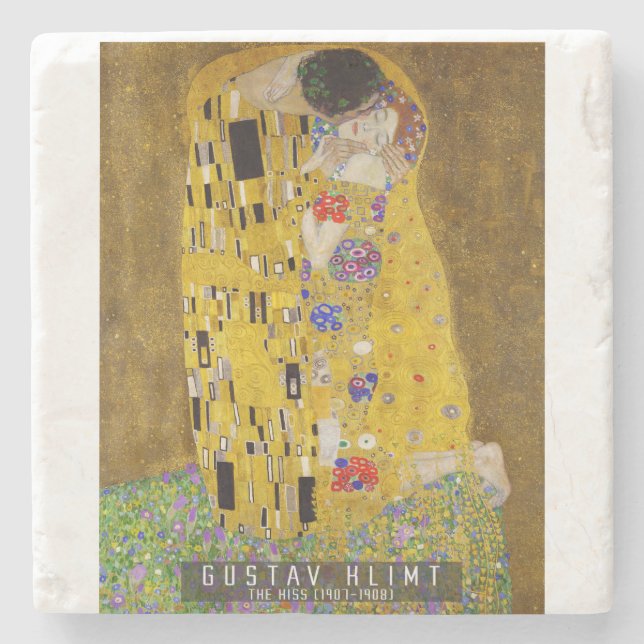 Porta-copo De Pedra O Beijo - Gustav Klimt (Frente)
