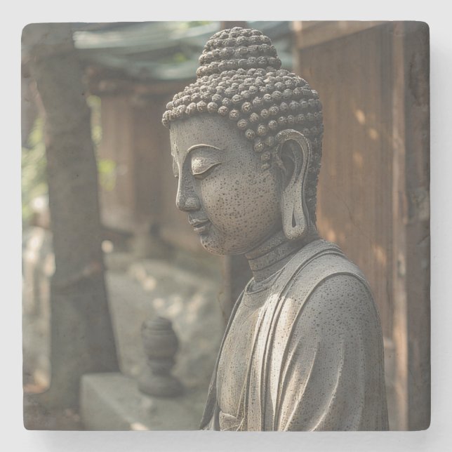 Porta-copo De Pedra O Buddha Silencioso (Frente)