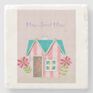 Porta-copo De Pedra O Capricho da Assinatura (Rosa e Turquesa)