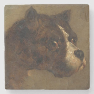 Porta-copo De Pedra O Chefe de um Bulldog (por Théodore Géricault)