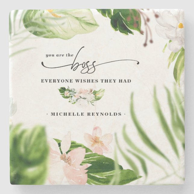 Porta-copo De Pedra O Chefe Todo Mundo Deseja Que Tivessem | Monograma (Frente)