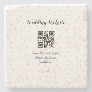 Porta-copo De Pedra O código QR de verificação do site de casamento pa