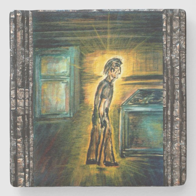 Porta-copo De Pedra O Curador (Frente)