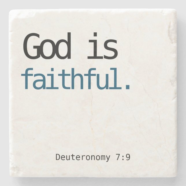 Porta-copo De Pedra O deus é fiel (Frente)