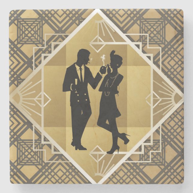 Porta-copo De Pedra O estilo de 1920. Art Deco. (Frente)