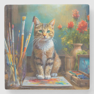 Porta-copo De Pedra O Gato Artístico