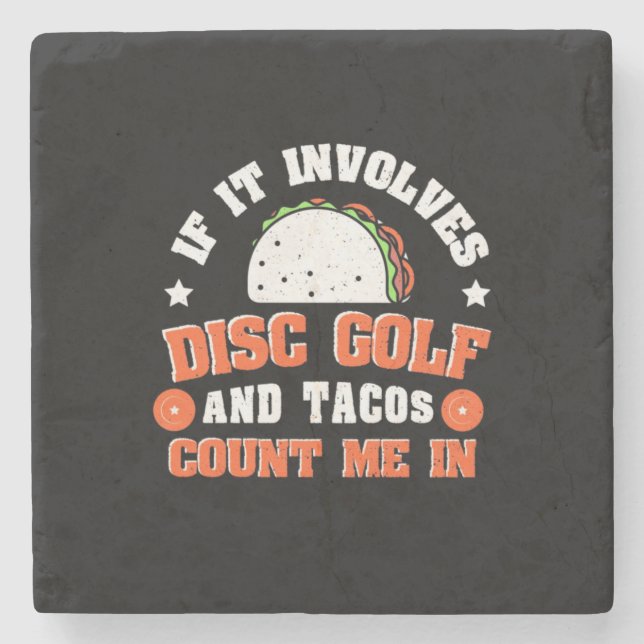 Porta-copo De Pedra O Golfe De Disco E Os Tacos Contam-Me (Frente)