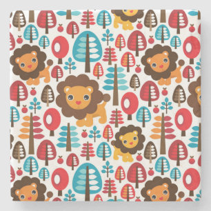 Porta-copo De Pedra o leão retro bonito caçoa a ilustração