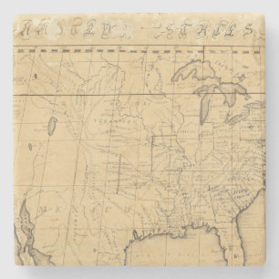 Porta-copo De Pedra O mapa das crianças dos Estados Unidos