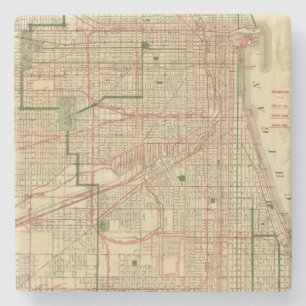Porta-copo De Pedra O mapa de Blanchard de Chicago