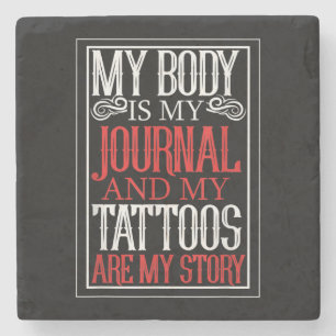 Porta-copo De Pedra O Meu Corpo É O Meu Diário Tatuador Dotado