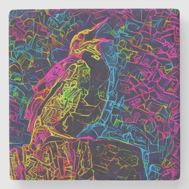 Porta-copo De Pedra O pássaro Solitário 3 (Frente)