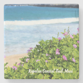 Porta-copo De Pedra O roxo litoral da fuga de Maui floresce a porta