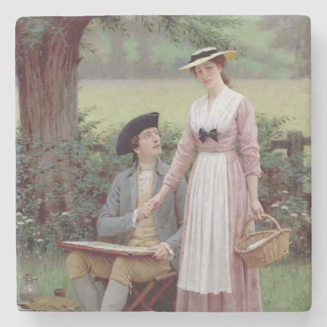 Porta-copo De Pedra O Senhor de Burleigh e o Seu Prato (Frente)