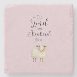 Porta-copo De Pedra O Senhor Whimsical é o Meu Pastor Salmo 23:1