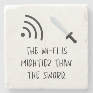 Porta-copo De Pedra O WiFi é mais poderoso que a Espada
