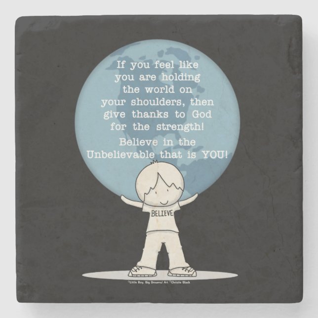 Porta-copo De Pedra Obrigado pela Força (Frente)