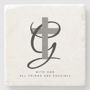 Porta-copo De Pedra Obrigado religioso cristão personalizado