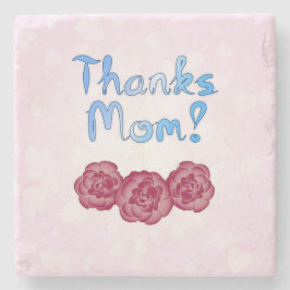 Porta-copo De Pedra Obrigados Mãe com Flor de Cravos para o Dia das Mã