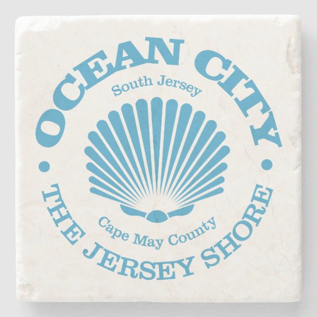 Porta-copo De Pedra Ocean City NJ (concha) (Frente)