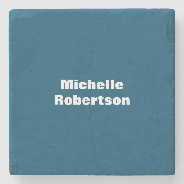Porta-copo De Pedra Oceano Azul, Simples, Nome Próprio (Frente)