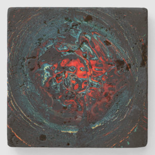 Porta-copo De Pedra Oceano Inferno - Brilho Vermelho