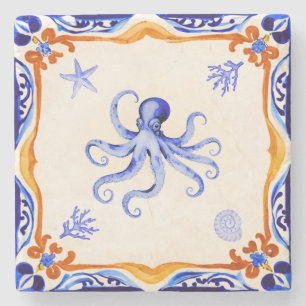 Porta-copo De Pedra Octopus mediterrânico