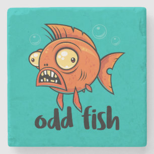 Porta-copo De Pedra Odd Fish Quirky Funny Orange Goldfish Cartoon