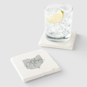 Porta-copo De Pedra Ohio Vintage Typografia Buckeye State Shapings Cin