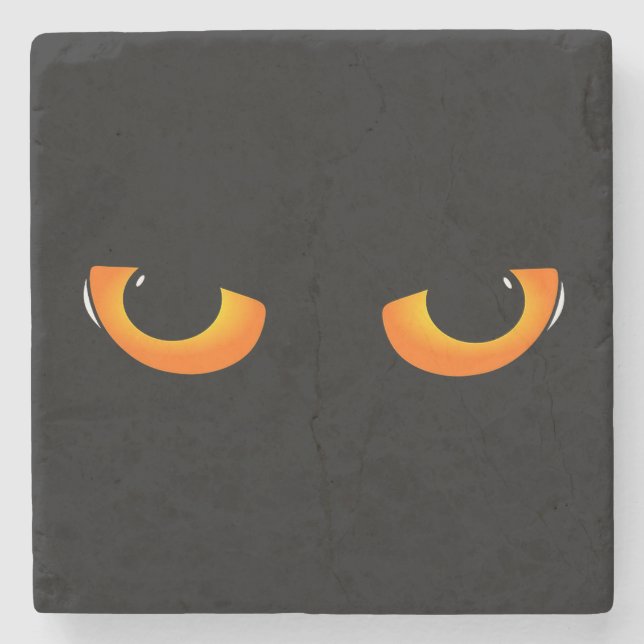 Porta-copo De Pedra Olhos de Gato Louco (Frente)