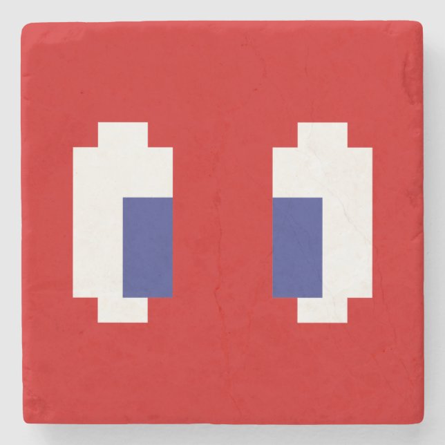 Porta-copo De Pedra Olhos De Manga Pixel De 8 Bits (Frente)