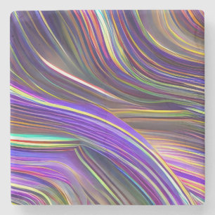 Porta-copo De Pedra Ondas Fracionadas de Capa de abstrato 24